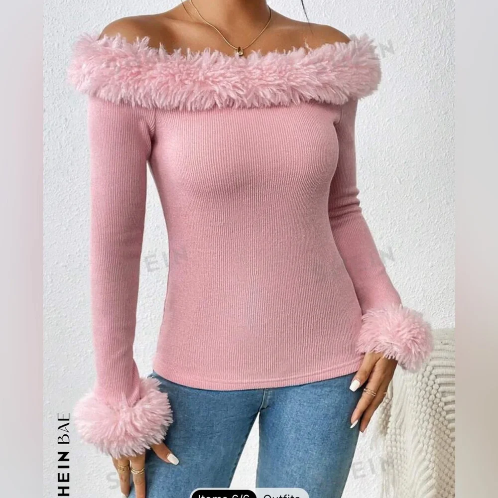 Pink off the shoulder top - Picture 4 of 5